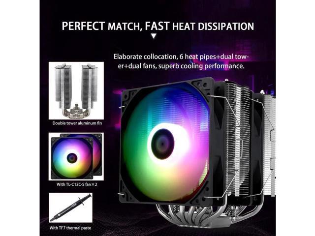 Peerless Assassin 120 SE ARGB CPU Air Cooler, 6 Heat Pipes Cpu cooler, Dual 120mm TL-C12C-S PWM Fan, Aluminium Heatsink Cover, AGHP Technology, for...