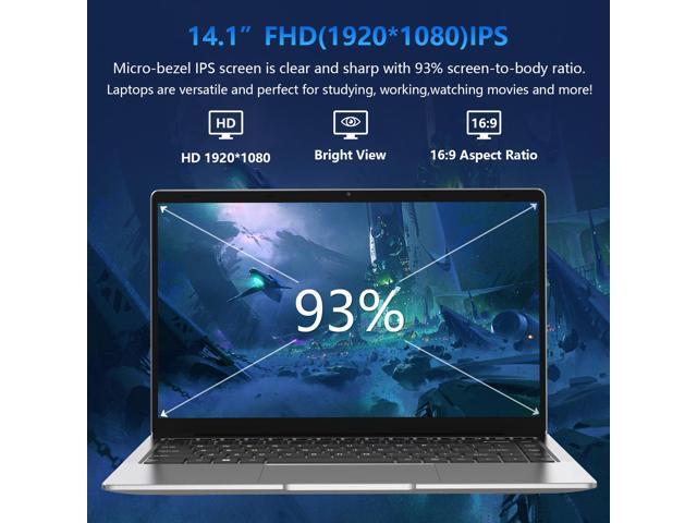 Thin Laptop 14.1Inch Laptop 8GB RAM 512GB SSD, IPS1080PLaptop, Intel Quad-Core(Up to 2.7GHz) J4125 Processor Windows 11 Pro Laptop, HD Camera, Dual...