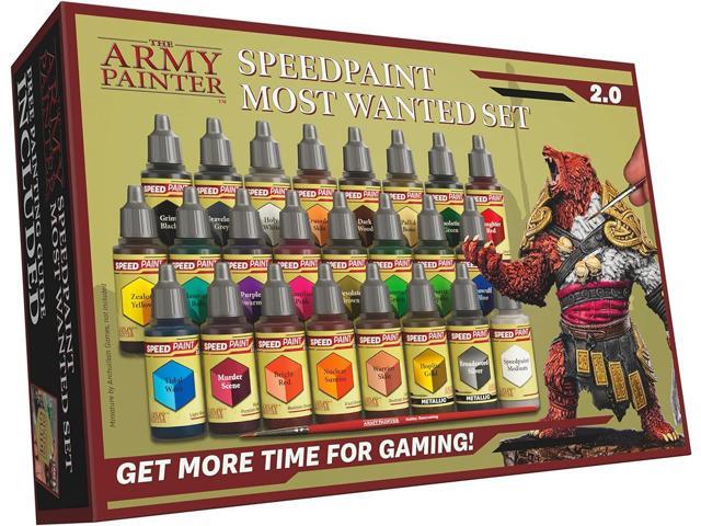 The Army Painter Speedpaint Most Wanted Set 2.0-24x18ml Speed Model Paint Kit Pre Loaded with Mixing Balls and 1 Brush- Base, and 1 Painting Guide...