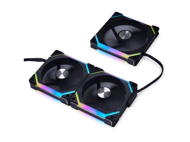Lian Li UNI Fan SL120 V2 RGB Black - UF-SL120V2-3B PC Cooling Computer ARGB Case Fans Heatsink Cooler( 3 Pack - with Controller)