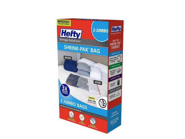 Hefty Shrink-Pak Clear Jumbo Vacuum Cube Storage Bags