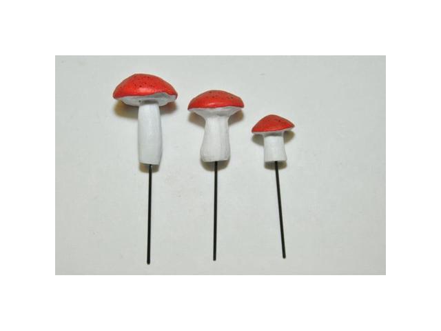 G & F MiniGardenn 10025 Fairy Garden Miniature Mushrooms (Set of 3), Orange, 0.5-1.25'High