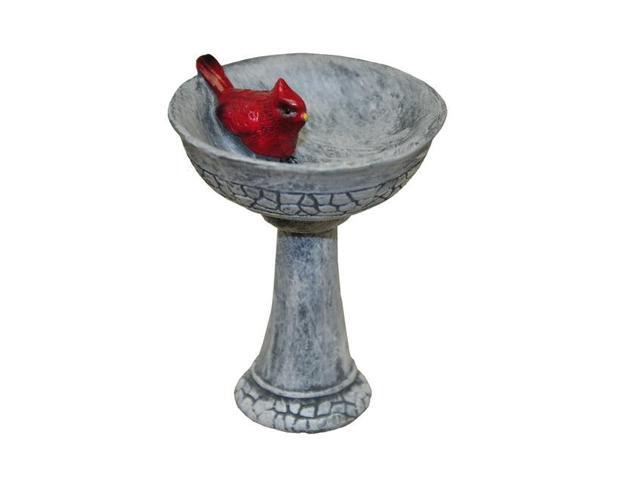 G & F Products MiniGardenn 10027 Fairy Garden Polyresin Miniature, Cardinal Birdbath Pick