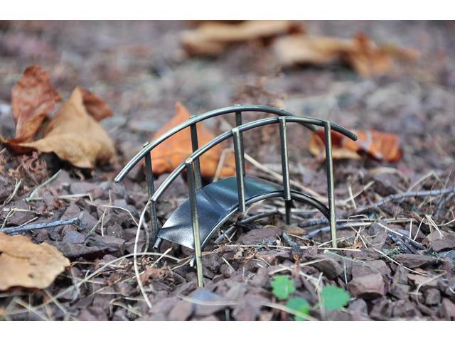 G & F Products MiniGardenn 10030 Fairy Garden Miniature Mini Bridge, Rustic, 4' L x 1.25' W x 2.5' H with 2' Picks