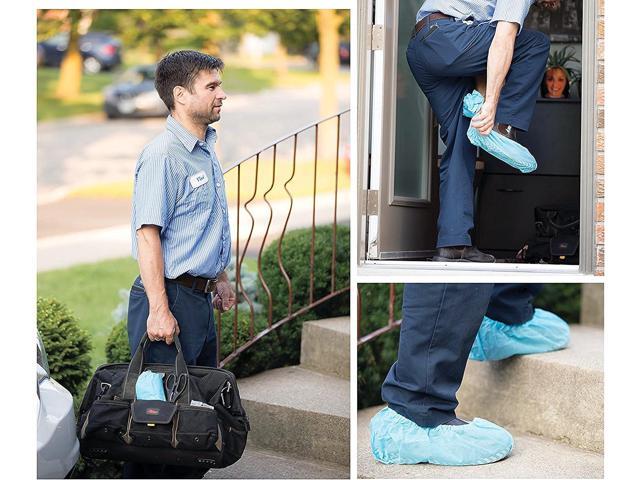 G & F Products X-Large Premium 100 Pack (50 Pairs) Disposable Boot & Shoe Covers - Durable, Water Resistant, non-slip, non-toxic, Recyclable, blue,...