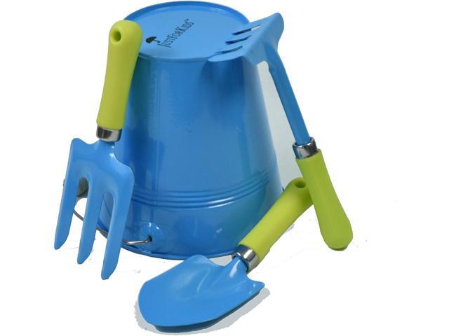 G & F Products 10051 JustForKids Kids Water Pail with Garden Tools Set, Blue,4 pieces