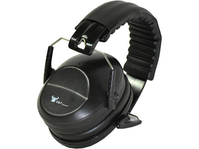 Earmuffs hearing protection with low profile passive folding design 26dB NRR and reduces up to 125dB, black