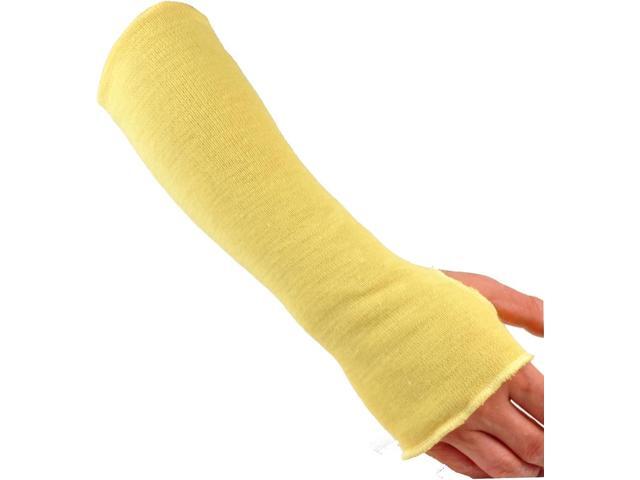 G & F 58123-6 100% Kevlar 18-Inch Cut Resistant Knit Sleeve with Thumb Hole, Yellow, Sold by 6-piece pack