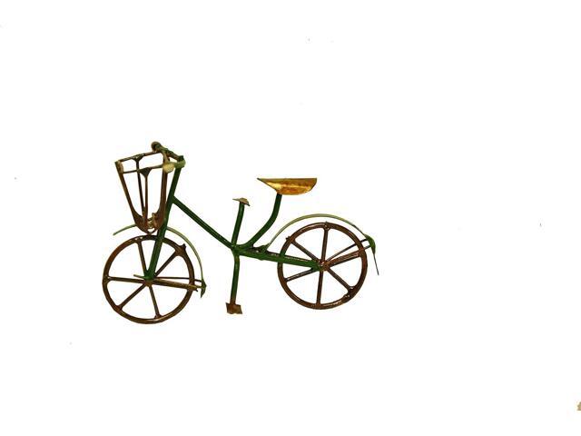 G & F Products 10022GR MiniGarden Fairy Garden Miniature Green Mini Bicycle Outdoor Statue, 3' Wide x 2' High