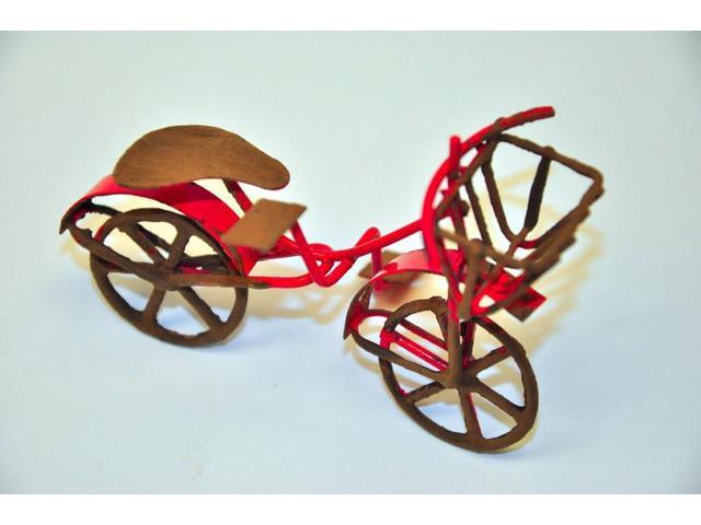 G & F Products MiniGardenn 10022 Fairy Garden Miniature Mini Bicycle, Red