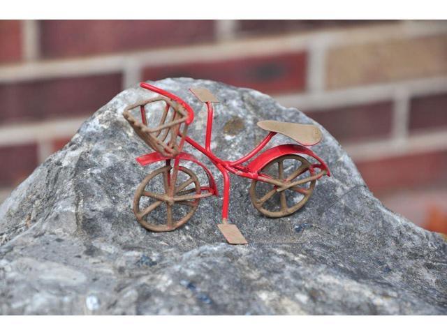 G & F Products MiniGardenn 10022 Fairy Garden Miniature Mini Bicycle, Red