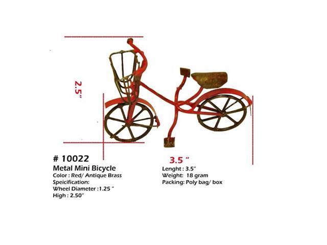G & F Products MiniGardenn 10022 Fairy Garden Miniature Mini Bicycle, Red