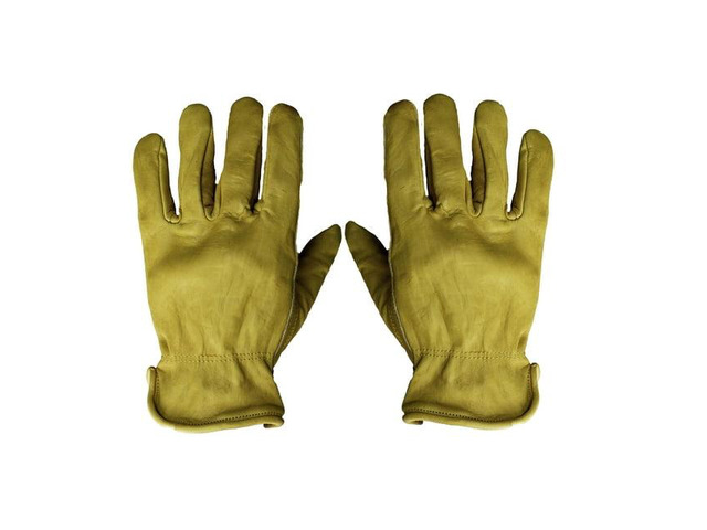 G & F Cowhide Leather Gloves 6203, Reinforced Patch Palm, Garden Work, Unisex Size m, 3 Pairs