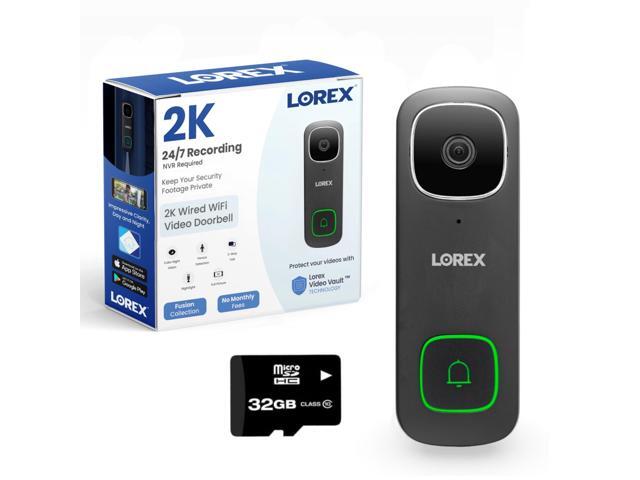 Lorex 2K Wired WiFi Smart Video Doorbell Camera w/ No Subscription Fee - Smart Security Lighting, Night Vision, Motion Detection, Requires Existing...