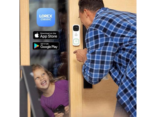 Lorex 2K Wireless WiFi Smart Video Doorbell Camera w/No Subscription Fee - Smart Security Lighting, Night Vision, Battery-Powered, Motion Detection...