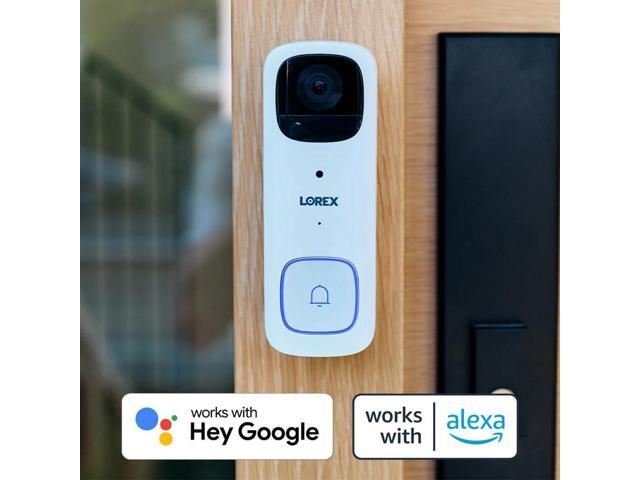 Lorex 2K Wireless WiFi Smart Video Doorbell Camera w/No Subscription Fee - Smart Security Lighting, Night Vision, Battery-Powered, Motion Detection...