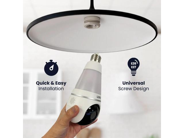 Lorex - 2K Wi-Fi Smart Lightbulb Camera (2-Pack) - White - image 4