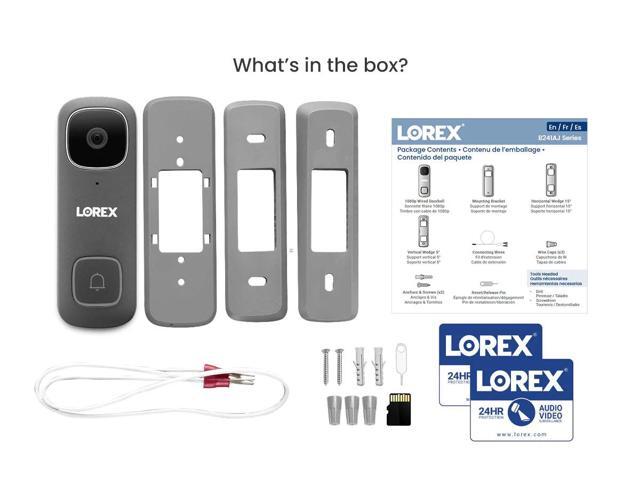 Lorex 1080p Wired WiFi Smart Video Doorbell Camera w/ No Subscription Fee - Smart Security Lighting, Motion Detection, 2 Way Talk, Includes 32GB...