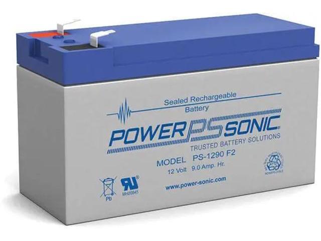 Power-Sonic PS-1290F2 12V 9Ah F2 AGM Rechargeable Batteries - 2 Pack