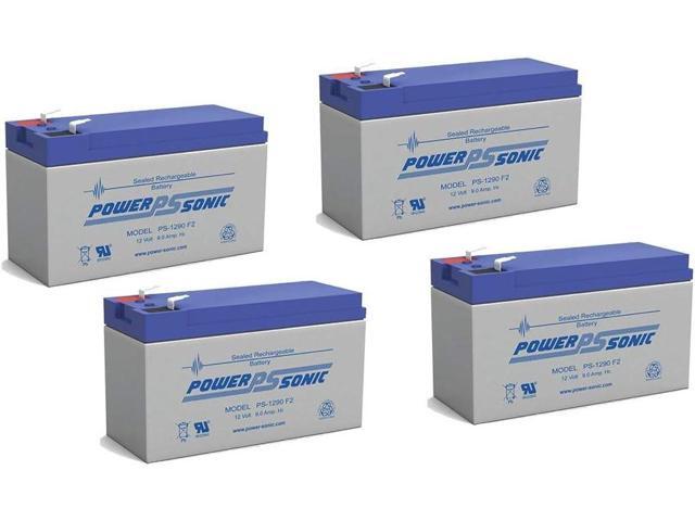 Power-Sonic PS-1290F2 12V 9Ah F2 AGM Rechargeable Batteries - 4 Pack