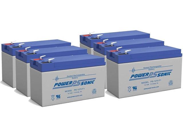 Power-Sonic PS-1270F2 12V 7Ah F2 AGM Rechargeable Battery - 6 Pack