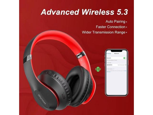 Wireless Bluetooth Headphones Over Ear 65H Playtime HiFi Stereo Headset with Microphone and 6EQ Modes Foldable Bluetooth V5.3 Headphones for Travel...