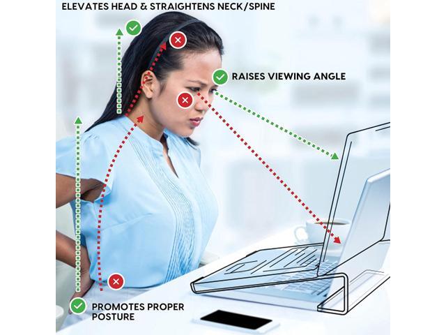 DuraClear Acrylic Laptop Stand for Desk - Ergonomic 2.5' Elevation Acrylic Computer Riser - Laptop Stand Accessory for up to 21' Laptops