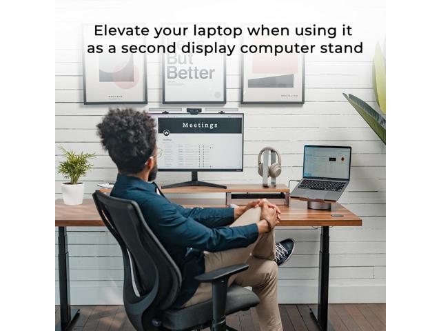 HumanCentric Portable Electronic Device Stand - Black Walnut Wood Laptop Stand, Ergonomic Computer Stand for Laptop, Compatible with MacBook Stand...
