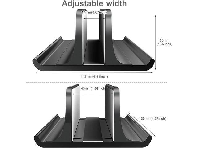 Vaydeer 3-in-1 Vertical Laptop Stand Holder, Aluminum Laptop Stand for Desk with Adjustable Dock, Space-Saving Organizer for All MacBook, Surface,...