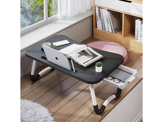 Foldable Bed Table for Laptop,Laptop Desk Table Stand,Laptop Bed Tray Table with Storage Drawer-Cup Holder, Notebook Stand Lap Desk for Writing...