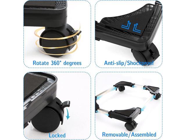 CPU Holder with 4 Mute Caster Wheels - Gaming PC Stand, Suitable for Most PC Brackets (Black)