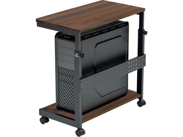 EUREKA ERGONOMIC PC Stand Computer Cart, Height Adjustable Tower Stand 2-Tier Suit for ATX Case Printer, Metal Rolling Cart on Wheels for Gaming...