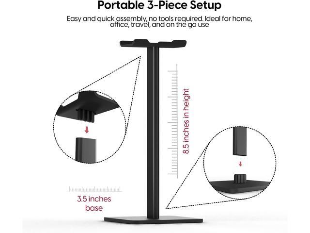 TALK WORKS Headphone Stand Holder-Desktop Headset Stand Organizer and Tabletop Space Saver for Home, Office and Gaming Room - Sleek Design, Easy...