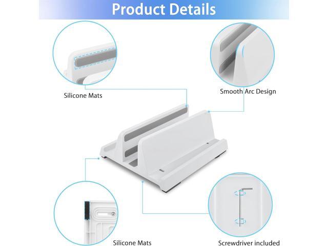 Vertical Laptop Stand Holder, ABS Organizer with Adjustable Dock, All in 1 Design Space-Saving, Sturdy Laptop Computer Holder for PC up to 17.3...