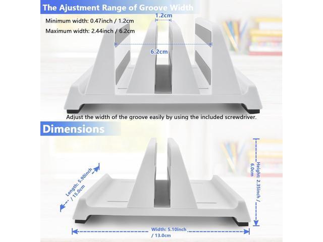 Vertical Laptop Stand Holder, ABS Organizer with Adjustable Dock, All in 1 Design Space-Saving, Sturdy Laptop Computer Holder for PC up to 17.3...
