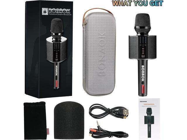 BONAOK Karaoke Microphone, Portable Wireless Bluetooth Karaoke Mic for Adults & Kids Car Home Outdoor Party, Karaoke Machine for PC/All Smartphone...