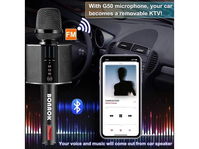 BONAOK Karaoke Microphone, Portable Wireless Bluetooth Karaoke Mic for Adults & Kids Car Home Outdoor Party, Karaoke Machine for PC/All Smartphone...