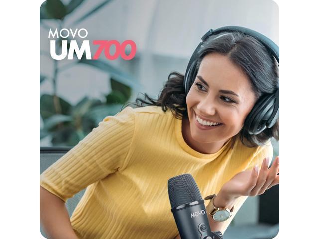 Movo UM700 Computer Condenser USB Gaming Mic with Adjustable Pickup Patterns - Microphone for PC, PS5, Podcasting, Streaming, ASMR