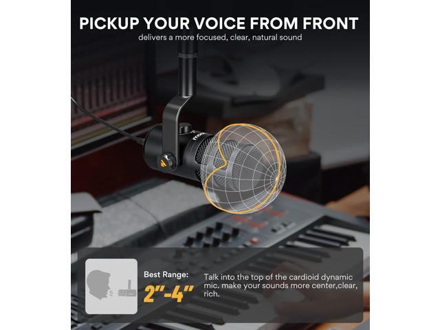 MAONO USB Dynamic Microphone, Podcast Recording Microphone with Gain Knob, Plug & Play, Metal Structure, Voice-Isolating Technology, Cardioid...