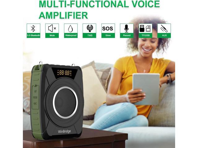 Bluetooth 5.0 Voice Amplifier with Wireless Mic Headset, Waterproof Personal Microphone Wireless Voice Amplifier, 20W Loudly Portable Megaphone PA...