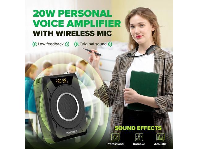 Bluetooth 5.0 Voice Amplifier with Wireless Mic Headset, Waterproof Personal Microphone Wireless Voice Amplifier, 20W Loudly Portable Megaphone PA...