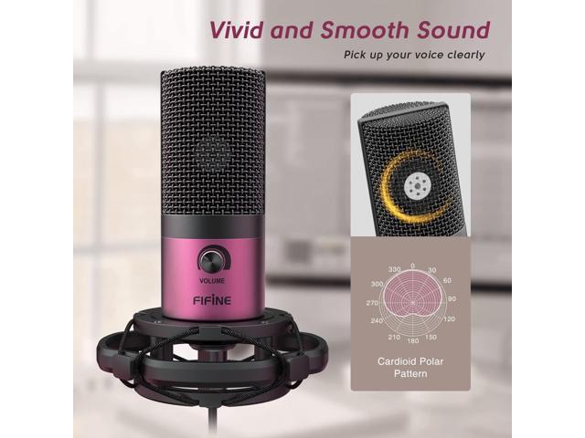 FIFINE Podcast Microphone Kit-USB PC Computer Recording Microphone, Condenser Mic Set for Streaming, Gaming, Voice-Over, Meeting, with Arm Stand,...