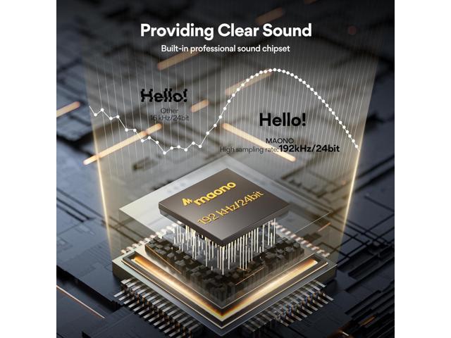 USB Microphone, MAONO 192KHZ/24Bit Plug & Play PC Computer Podcast Condenser Cardioid Metal Mic Kit with Professional Sound Chipset for Recording,...