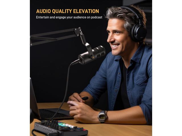 MAONO XLR Podcast Dynamic Microphone, Cardioid Studio Mic with Boom Arm for Vocal Recording,Streaming,Gaming, Voice Isolation Technology, Metal...