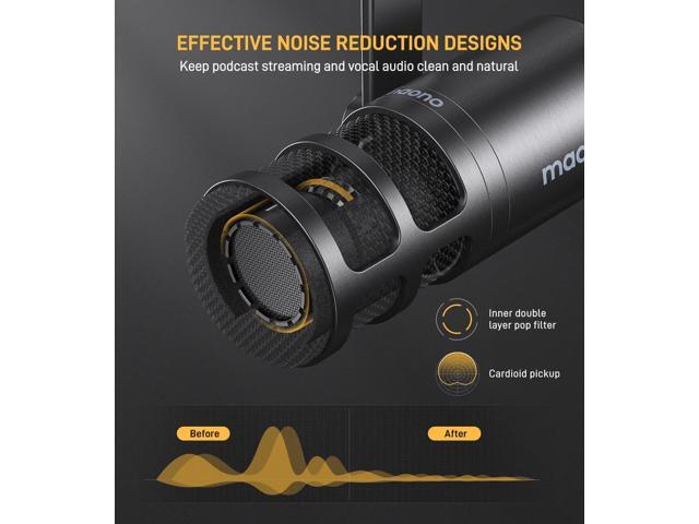 MAONO XLR Podcast Dynamic Microphone, Cardioid Studio Mic with Boom Arm for Vocal Recording,Streaming,Gaming, Voice Isolation Technology, Metal...