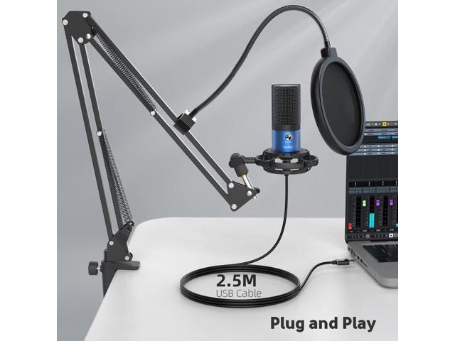 FIFINE USB Recording PC Microphone Kit, Computer Condenser Cardioid Mic on Mac Windows PS4/PS5, for Streaming, Podcasting, Gaming, Video, Home Use,...