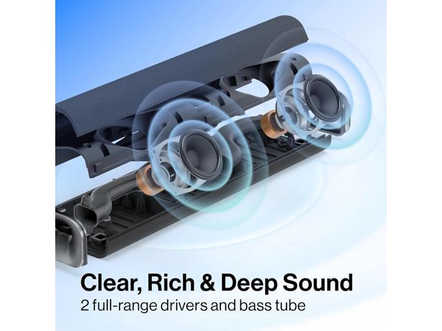 OXS Thunder Lite PC Gaming Soundbar, Sound Bars for TV with Virtual Surround Sound, 2 Full-Range Drivers, Bass Tube, Compact Design,...