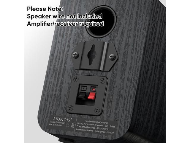 Passive Bookshelf Speakers for Home Theater Surround Sound, Home Desktop Stereo Speakers with Crisper Sound and Classic Wood Grain for Record...