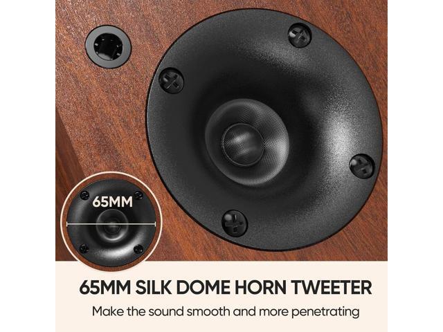 Saiyin Bluetooth Bookshelf Speakers for Record Player, Powered Studio Monitor Speaker with 5.2 Inch Woofer, Horn Tweeter and Optical RCA Inputs,...