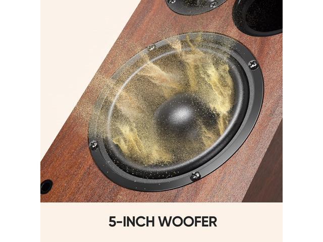 Saiyin Bluetooth Bookshelf Speakers for Record Player, Powered Studio Monitor Speaker with 5.2 Inch Woofer, Horn Tweeter and Optical RCA Inputs,...
